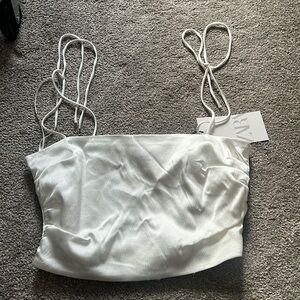 Zara white frill top